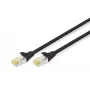 DIGITUS CAT6A S/FTP prepojovací kábel, 0,5 m, čierny
