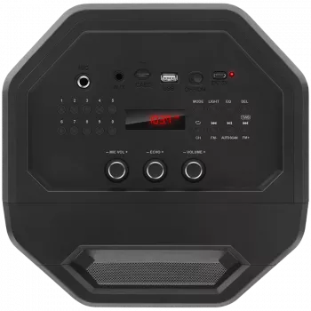 2.0 prenosný reproduktor SVEN PS-670, čierny, výkon 2x32,5 W (RMS), TWS, Bluetooth, FM, USB, microSD, LED displej, diaľkový ovládač, lítiová batéria