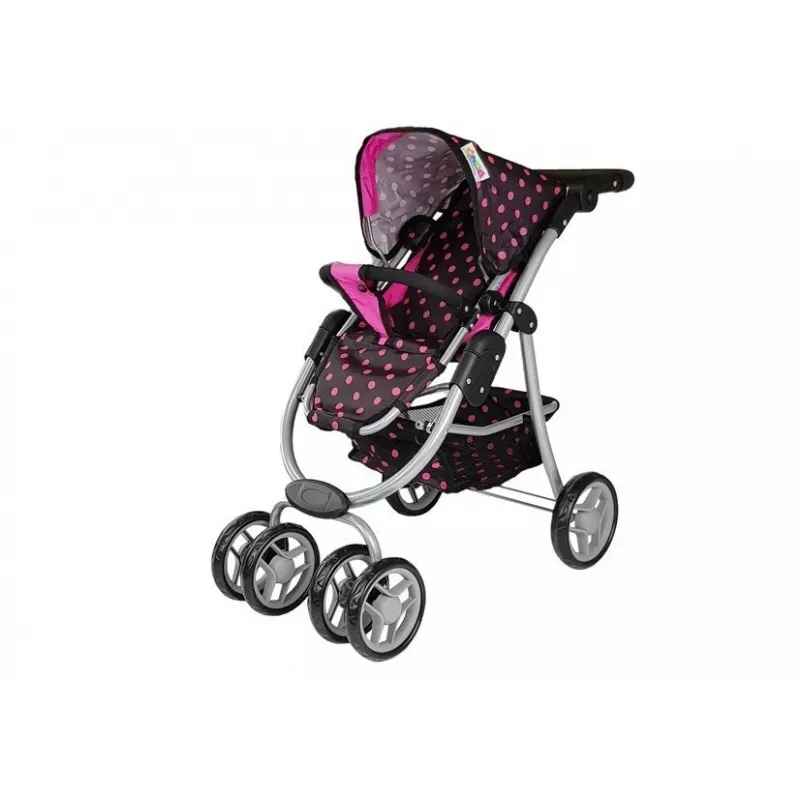 2-in-1 kočík s prenosnou taškou čierno-ružový 7706 Lean Toys