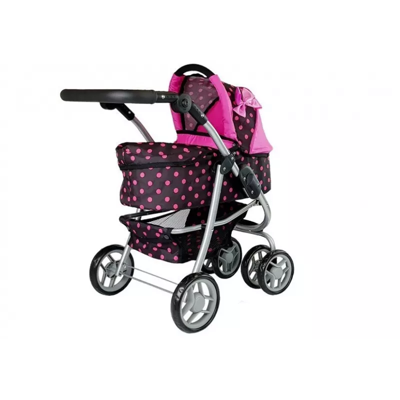 2-in-1 kočík s prenosnou taškou čierno-ružový 7706 Lean Toys
