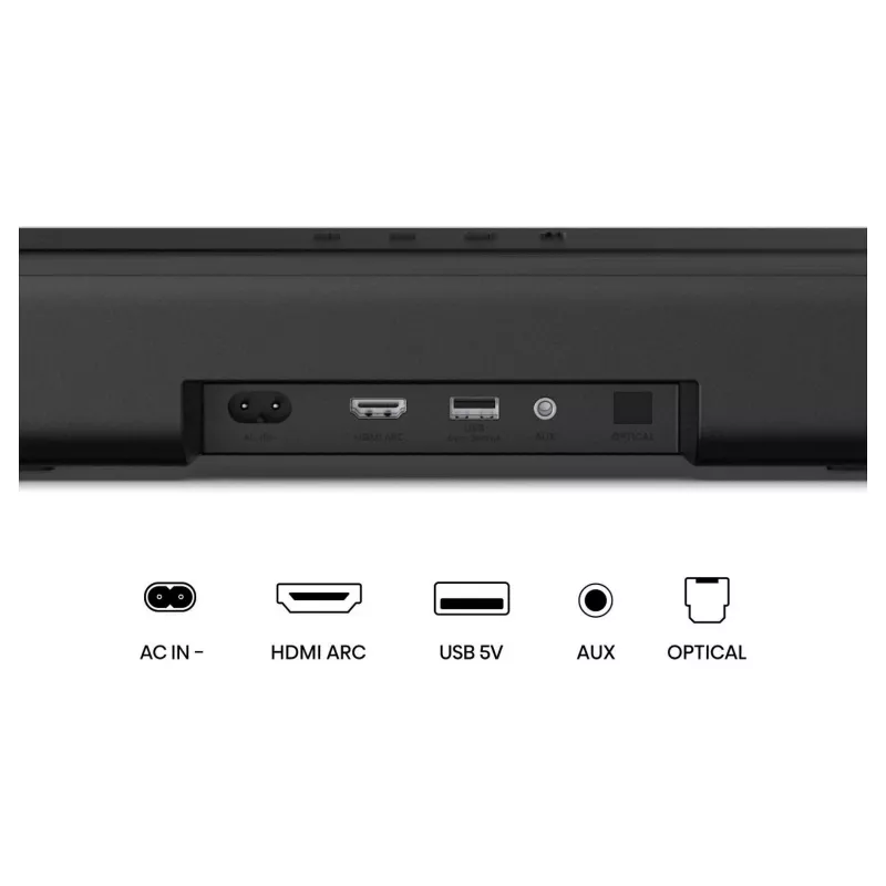 Hisense HS1000 soundbar 2.0 kanály 60W Bluetooth HDMI ARC USB AUX optický čierny