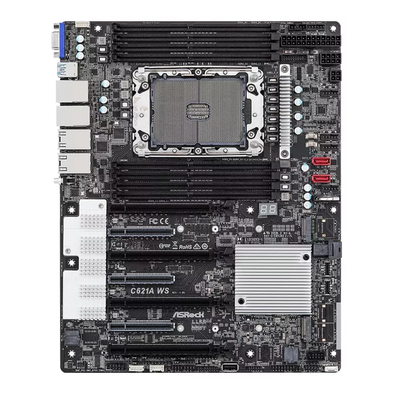 ASRock C621A WS základná doska - Intel C621A čipset - LGA4189 socket - CEB formát - 8x DDR4 DIMM - 2x 10GbE LAN - IPMI
