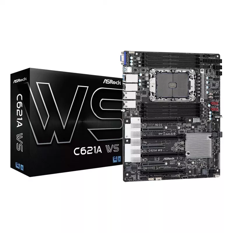 ASRock C621A WS základná doska - Intel C621A čipset - LGA4189 socket - CEB formát - 8x DDR4 DIMM - 2x 10GbE LAN - IPMI