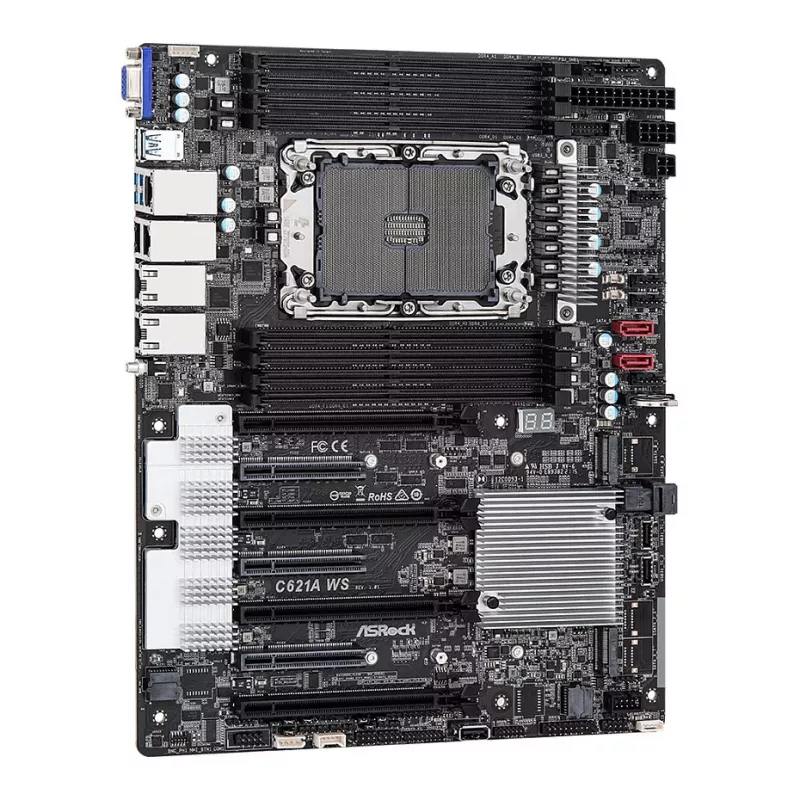ASRock C621A WS základná doska - Intel C621A čipset - LGA4189 socket - CEB formát - 8x DDR4 DIMM - 2x 10GbE LAN - IPMI