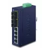PLANET ISW-621TS15 priemyselný nemanažovaný L2 Fast Ethernet switch so 4x 10/100 + 2x 100Base-FX SC Multi-Mode, montáž na DIN lištu/stenu, -40 až 75 °C