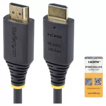 StarTech.com 1,5 m (4,9 ft) Premium Certified High Speed HDMI kábel, 4K60Hz, čierny