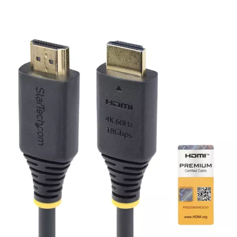 StarTech.com 1,5 m (4,9 ft) Premium Certified High Speed HDMI kábel, 4K60Hz, čierny