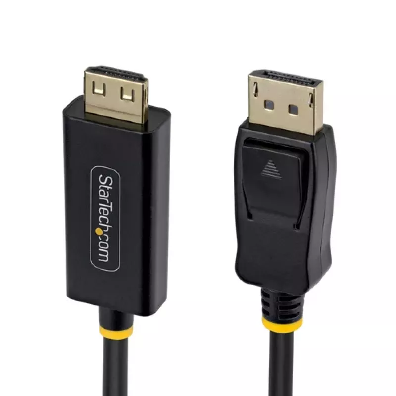 StarTech.com Adaptérový kábel DisplayPort na HDMI 4,5 m s úchopovými konektormi, 4K 60Hz HDR, čierny