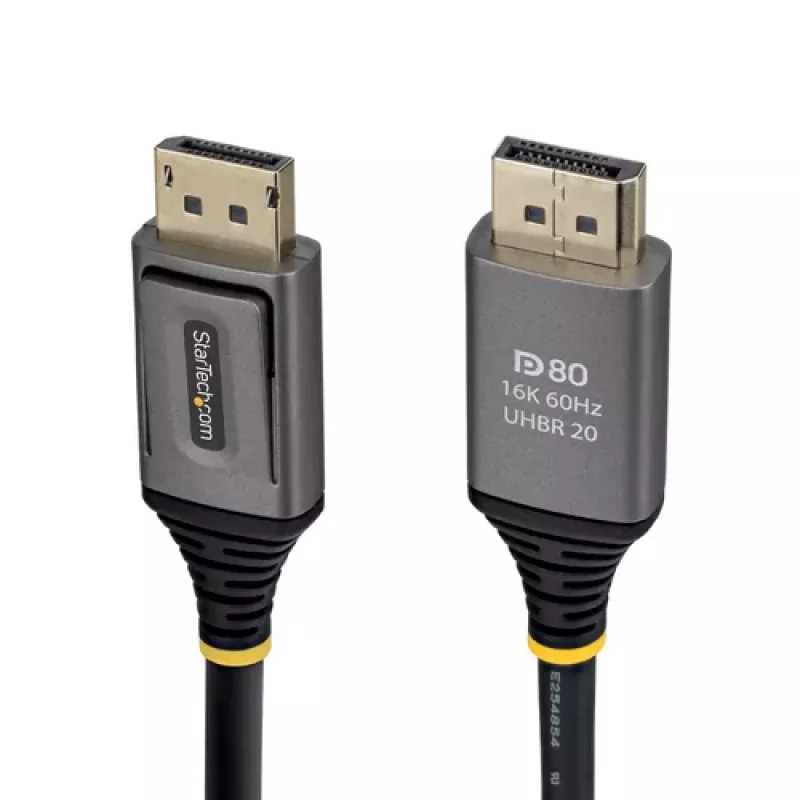 StarTech.com 0,5m DisplayPort 2.1 DP80 kábel - DisplayPort konektor samec na DisplayPort konektor samec - čierny