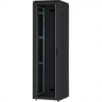 DIGITUS 42HE Unique Sieťový rozvádzač 600x600mm sklenené dvere čierna