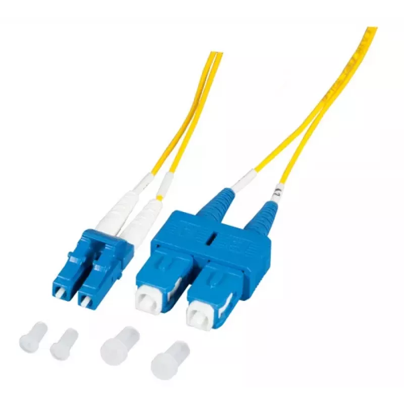 EFB Elektronik O0360.1-1.2 optický patch kábel 1 m LC Duplex na SC Duplex OS2 Singlemode žltý