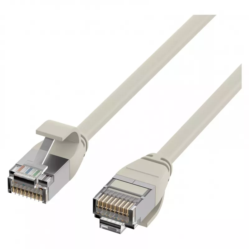EFB Elektronik RJ45 Patchkabel Cat.6A U/FTP TPE 4mm Ultraflex sivý 1m