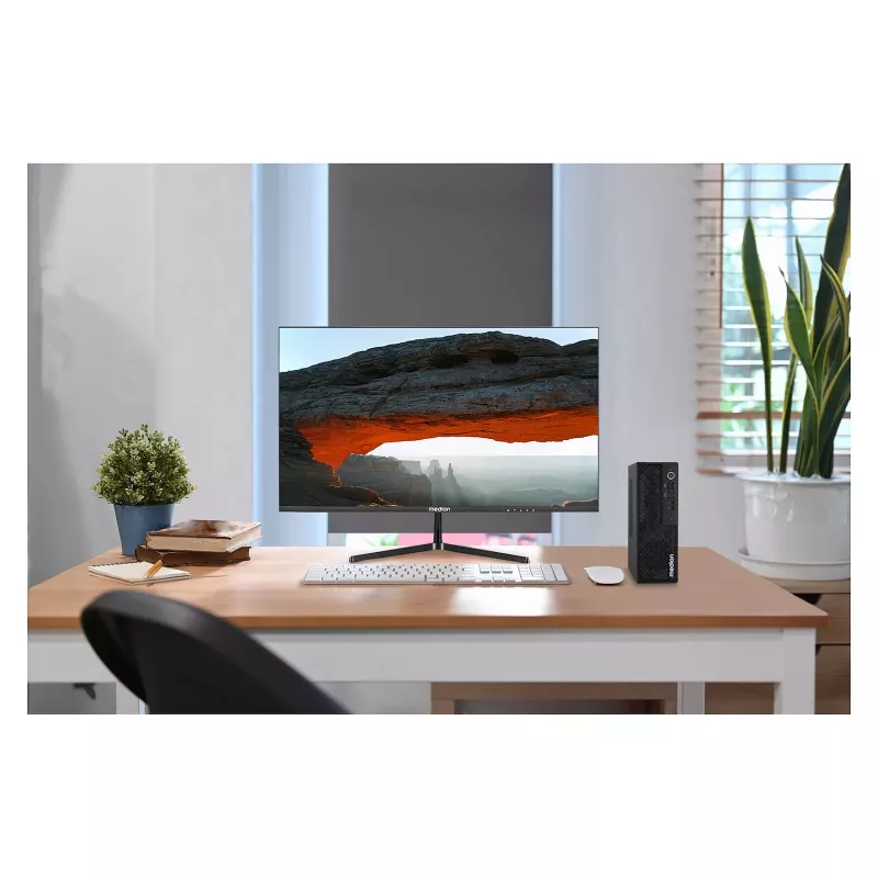 MEDION Picoworx T80 III Mini PC, Intel Core Ultra 7 258V, 32 GB RAM, 1 TB SSD, Windows 11 Pro, čierna