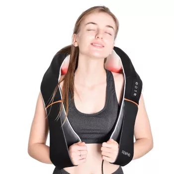 RENPHO U-Neck 1 Shiatsu masážny prístroj na krk a ramená s teplom, 8 obojsmerných rotačných uzlov, 3 rýchlostné stupne, čierny