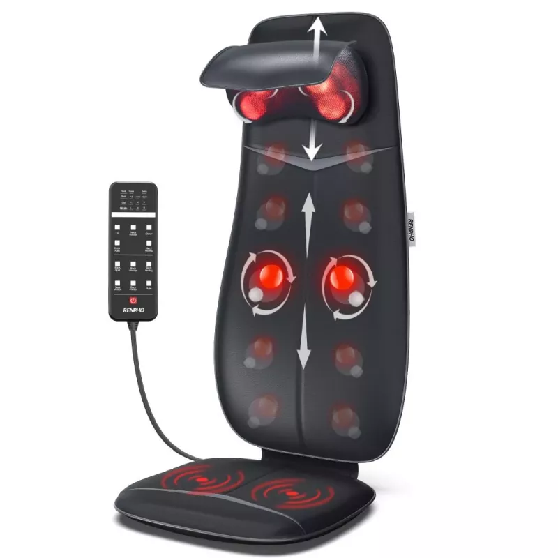 RENPHO masážny vankúš na krk a chrbát čierny (PEU-RF-BM076-BK)