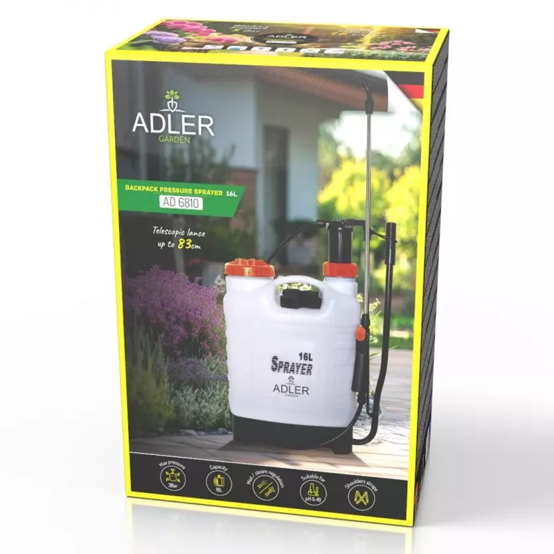 Adler AD 6810 chrbtový postrekovač 16L