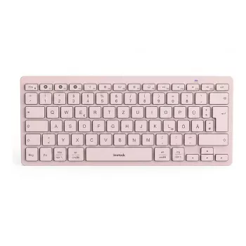 Inateck Bluetooth klávesnica QWERTZ ružová - tenká, prenosná klávesnica pre Windows, macOS, iOS, Android