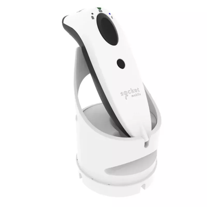 Socket Mobile SocketScan S720 ručný skener čiarových kódov 1D 2D bezdrôtový Bluetooth biely s nabíjacou základňou