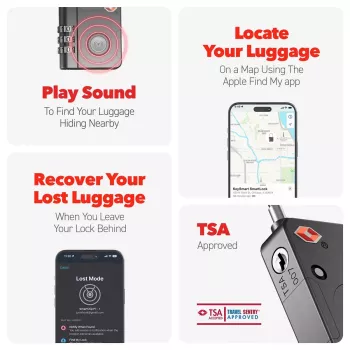 KEYSMART SmartLock TSA Approved Find My zámok čierny