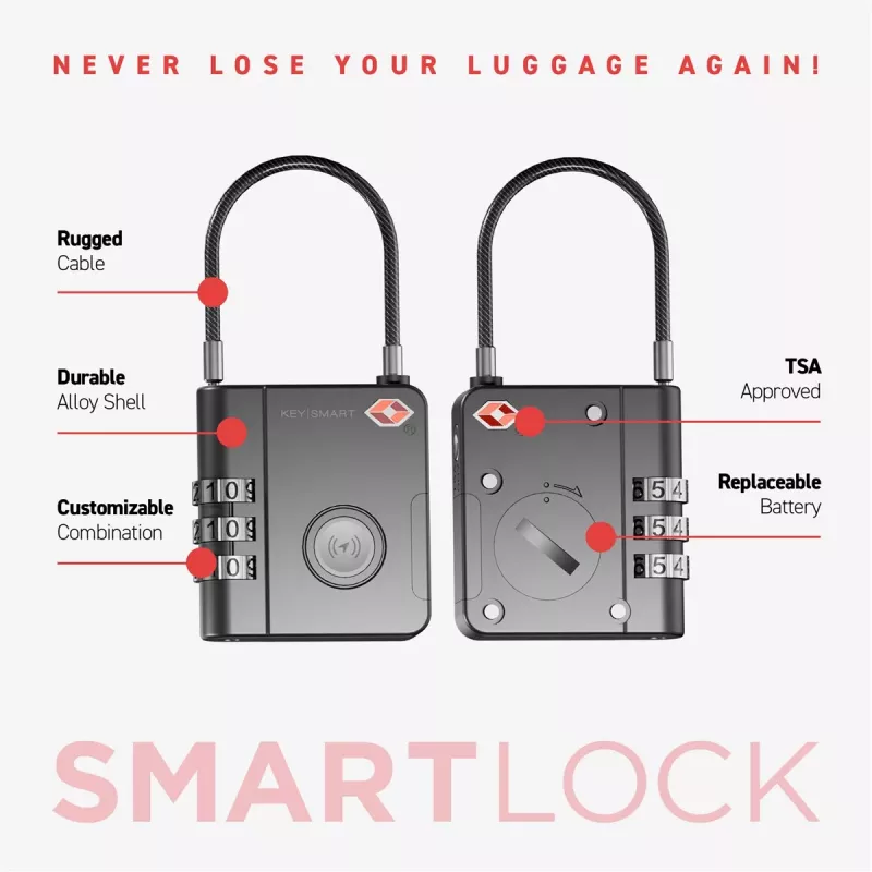 KEYSMART SmartLock TSA Approved Find My zámok čierny
