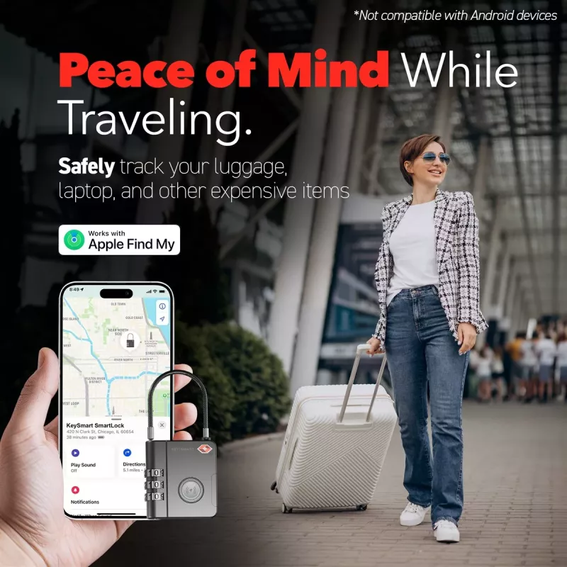 KEYSMART SmartLock TSA Approved Find My zámok čierny
