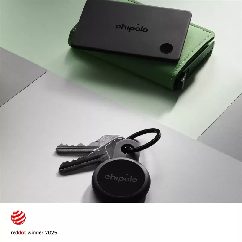 Chipolo CARD & LOOP nabíjateľný Bluetooth tracker balenie pre iOS & Android, Charcoal