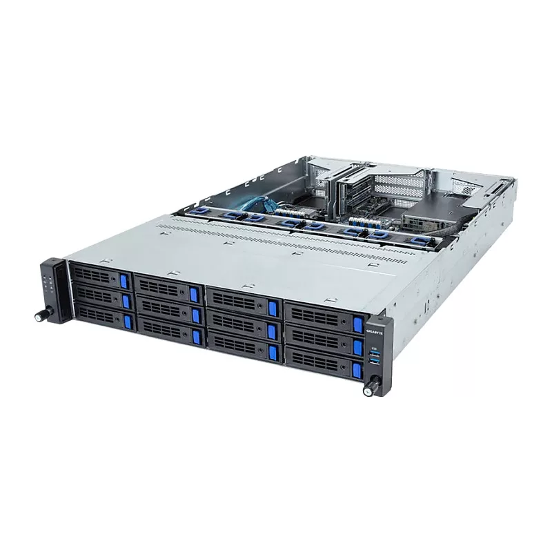 Giga Computing GigaByte R263-S30-AAH2 rackový server barebone 2U, Intel 5. a 4. generácie, 12x pozície 3,5/2,5 palca, 2x zdroj 1300 W