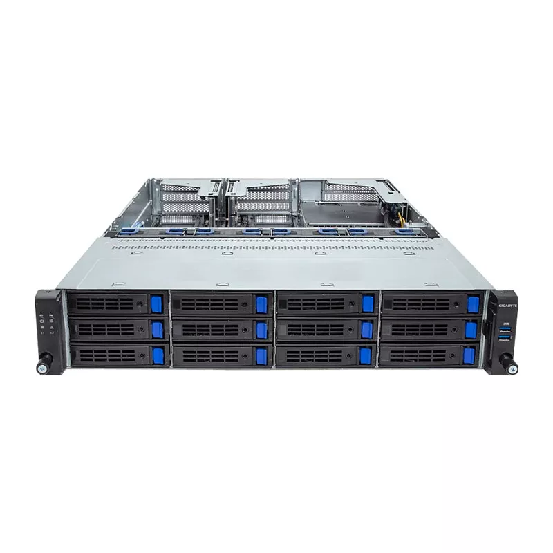 Giga Computing GigaByte R263-S30-AAH2 rackový server barebone 2U, Intel 5. a 4. generácie, 12x pozície 3,5/2,5 palca, 2x zdroj 1300 W