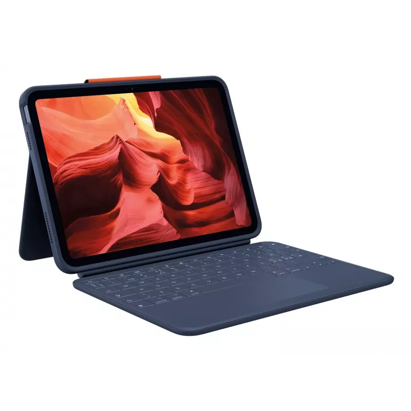 Logitech Rugged Combo 4 Touch kryt s klávesnicou a trackpadom pre Apple iPad 10. generácie - Classic Blue - Pan Nordic QWERTY