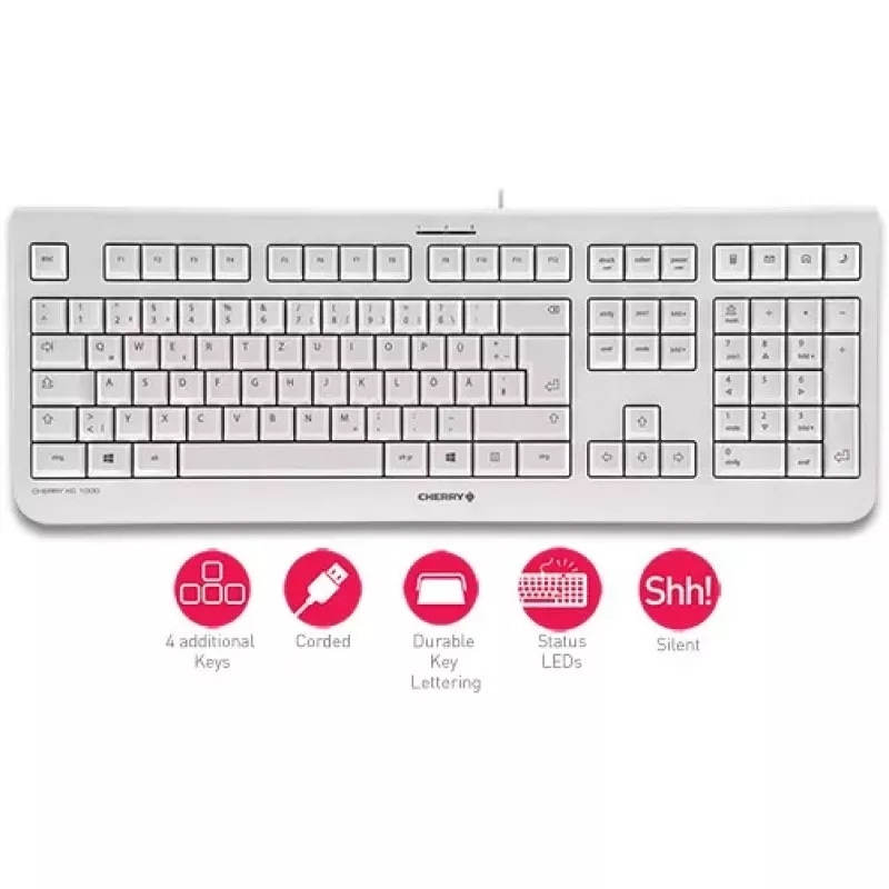 Cherry KC 1000 klávesnica - Pan Nordic - svetlosivá