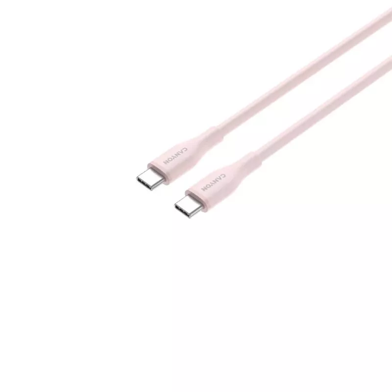 CANYON kábel USB-C na USB-C 60W 1m silikón Pink Sand