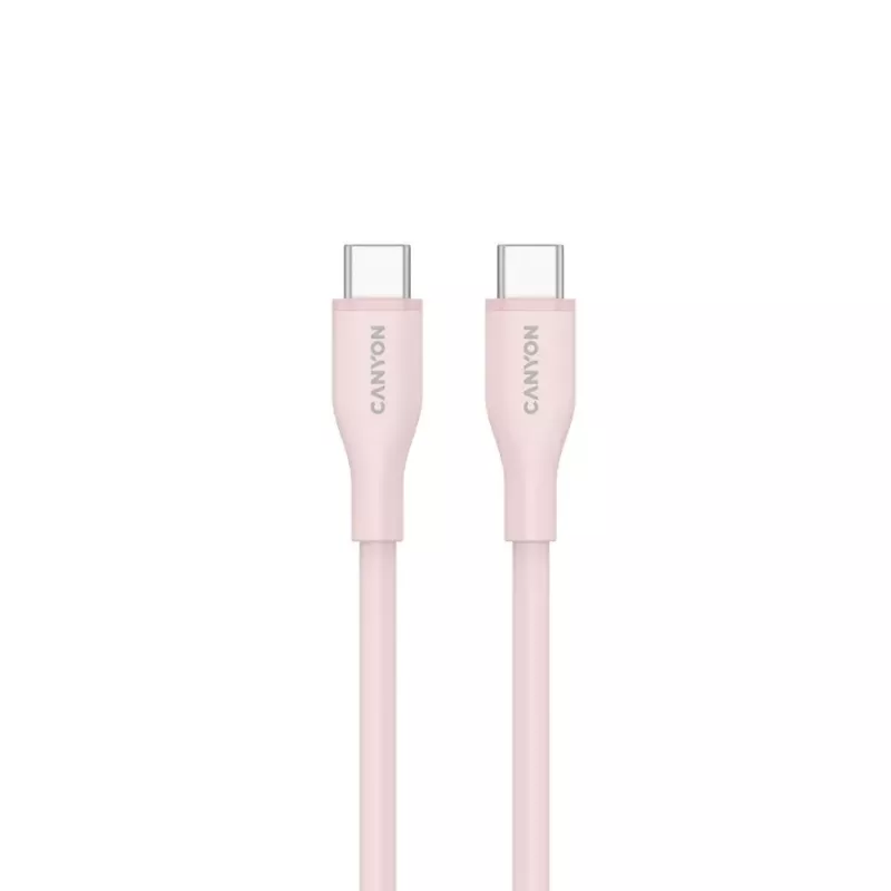 CANYON kábel USB-C na USB-C 60W 1m silikón Pink Sand