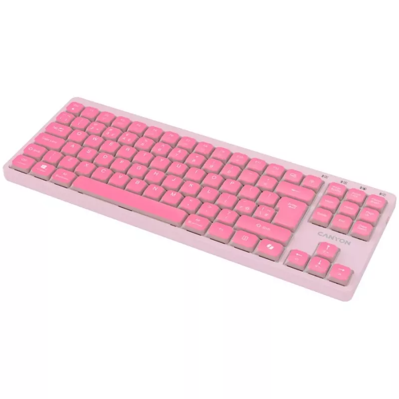 CANYON klávesnica OnType 10 Low Profile EN káblová ružová