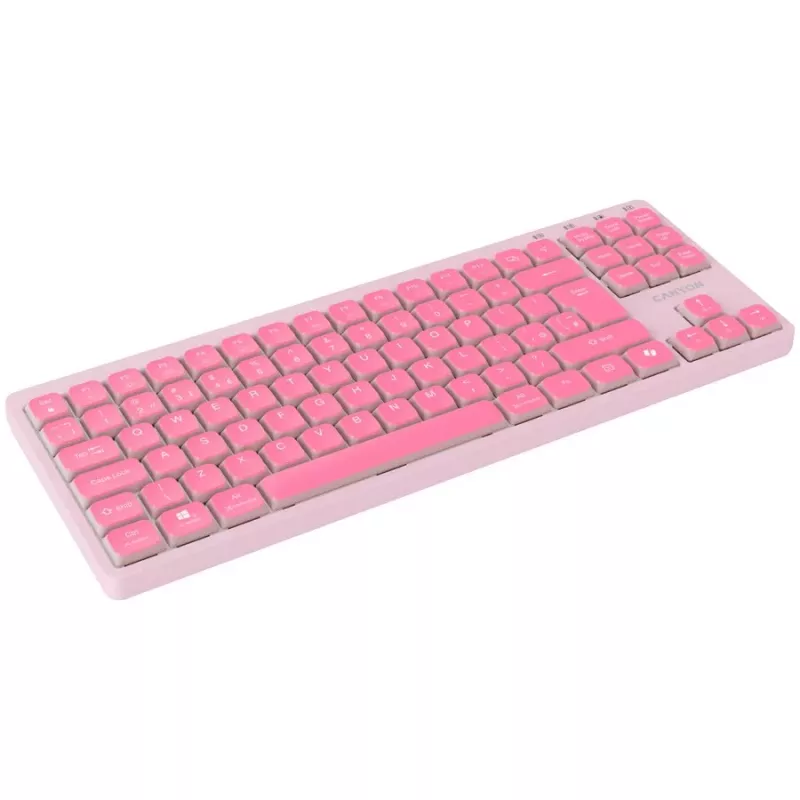 CANYON klávesnica OnType 10 Low Profile EN káblová ružová