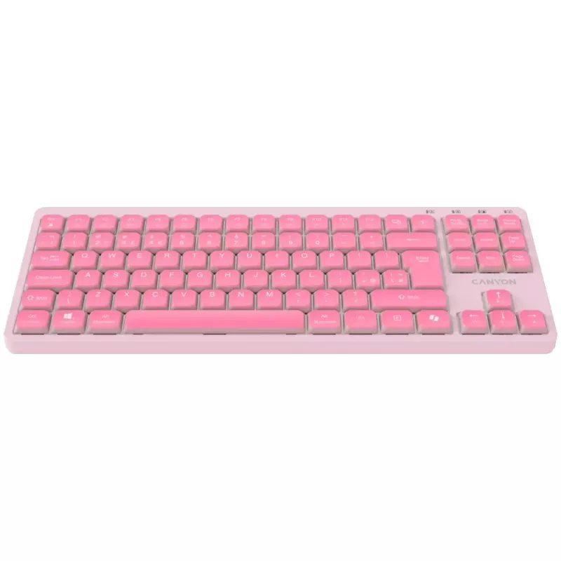 CANYON klávesnica OnType 10 Low Profile EN káblová ružová