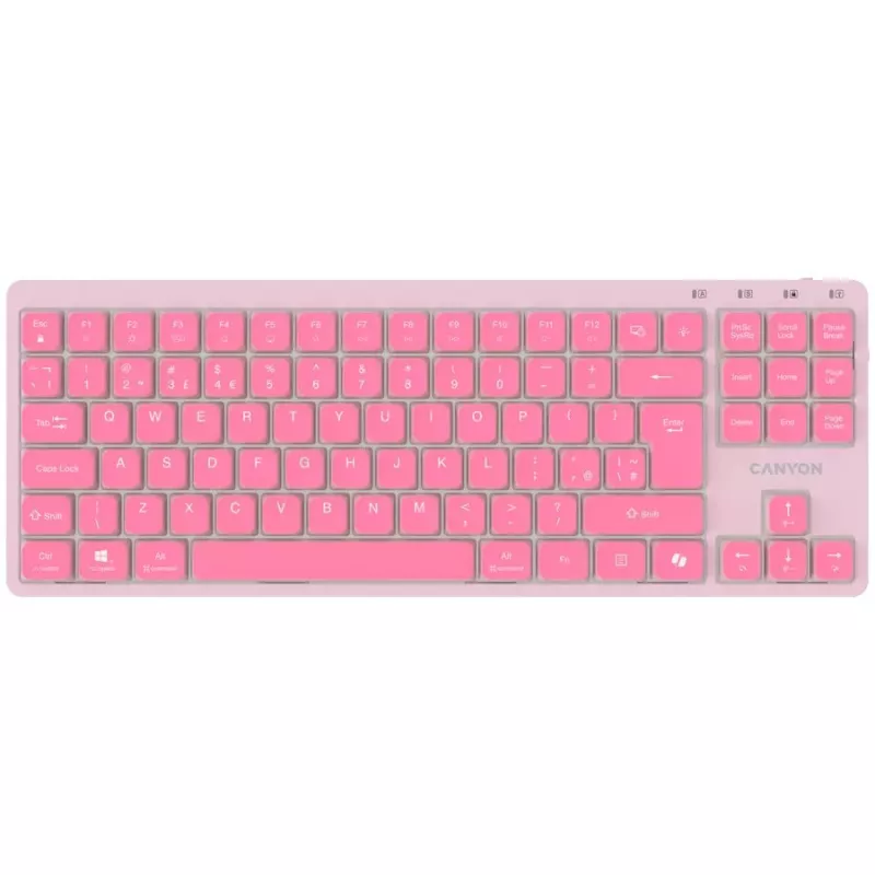 CANYON klávesnica OnType 10 Low Profile EN káblová ružová