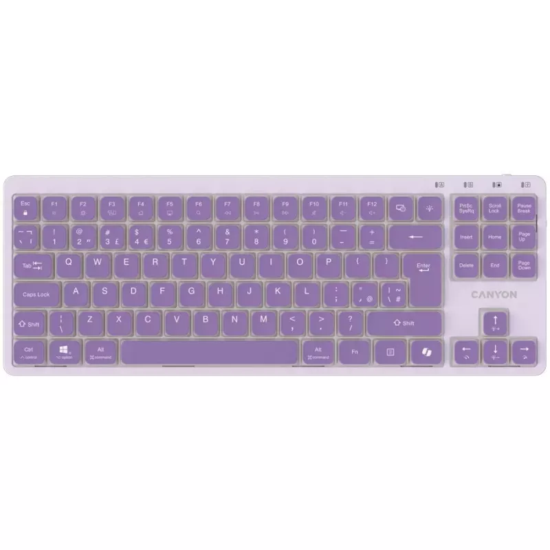 CANYON klávesnica OnType 10 Low Profile EN káblová fialová