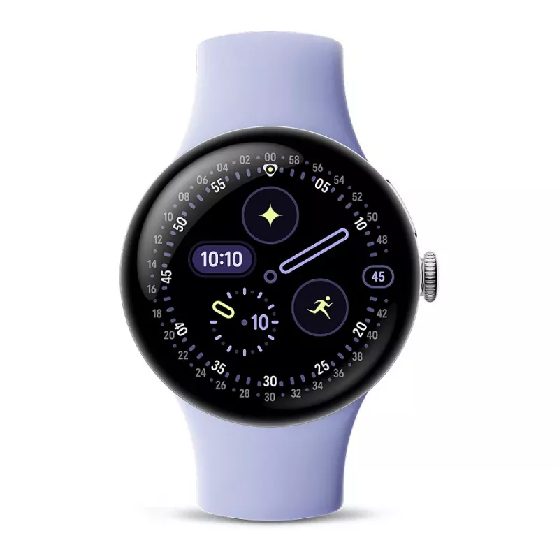 Google Pixel Watch 4 - 41 mm - Polished Silver Aluminium - Iris Active Band - Wear OS smart hodinky