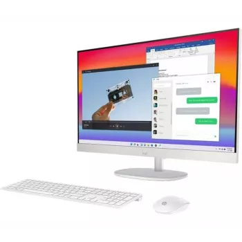 HP All-in-One 24-cr2002na stolový počítač, Intel Core Ultra 5 225U, 8 GB DDR5 RAM, 256 GB SSD, 23,8-palcový Full HD IPS displej, Windows 11 Home, bezdrôtová klávesnica a myš (repasovaný)