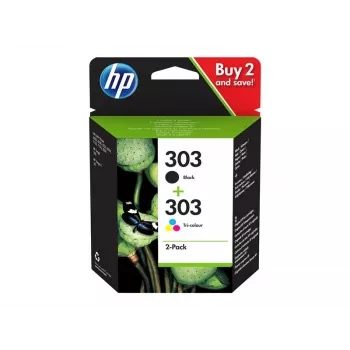 HP 303 čierna/trojfarebná Originálna atramentová kazeta, balenie 2 ks