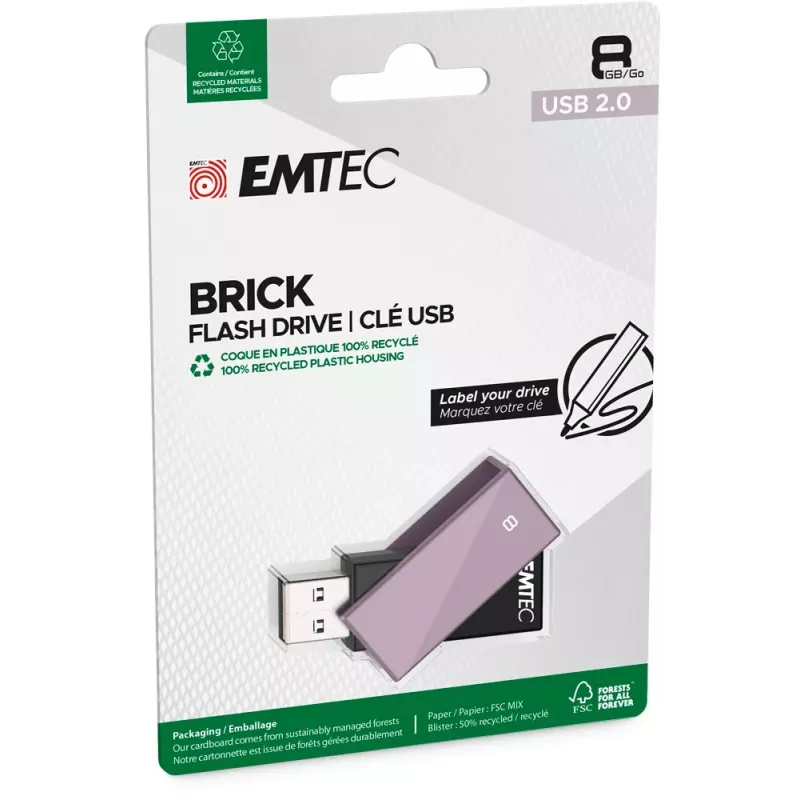 Emtec USB 2.0 C350 8GB Brick Purple USB flash disk