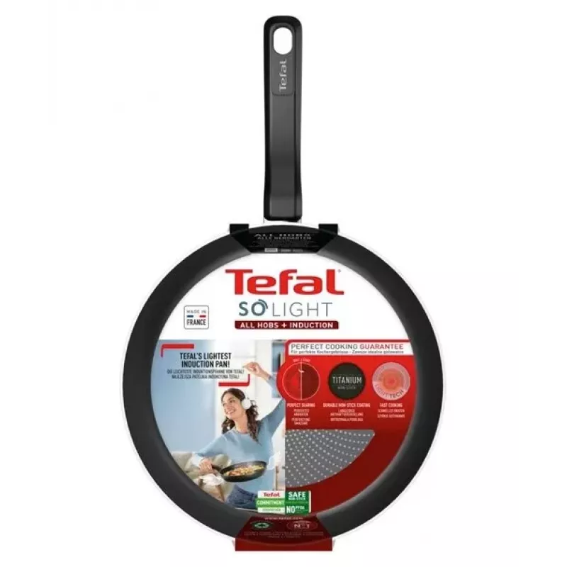 Tefal So Light panvica 22 cm indukcia titán nepriľnavá čierna