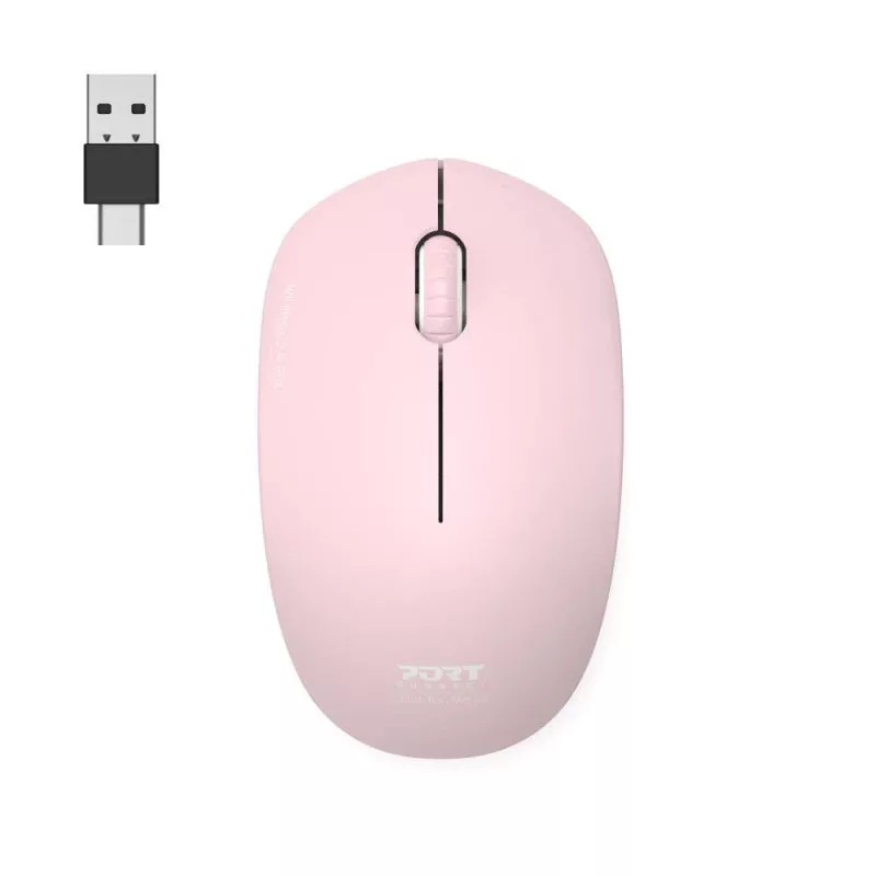 PORT CONNECT Mouse Collection II bezdrôtová 2,4 GHz ružová