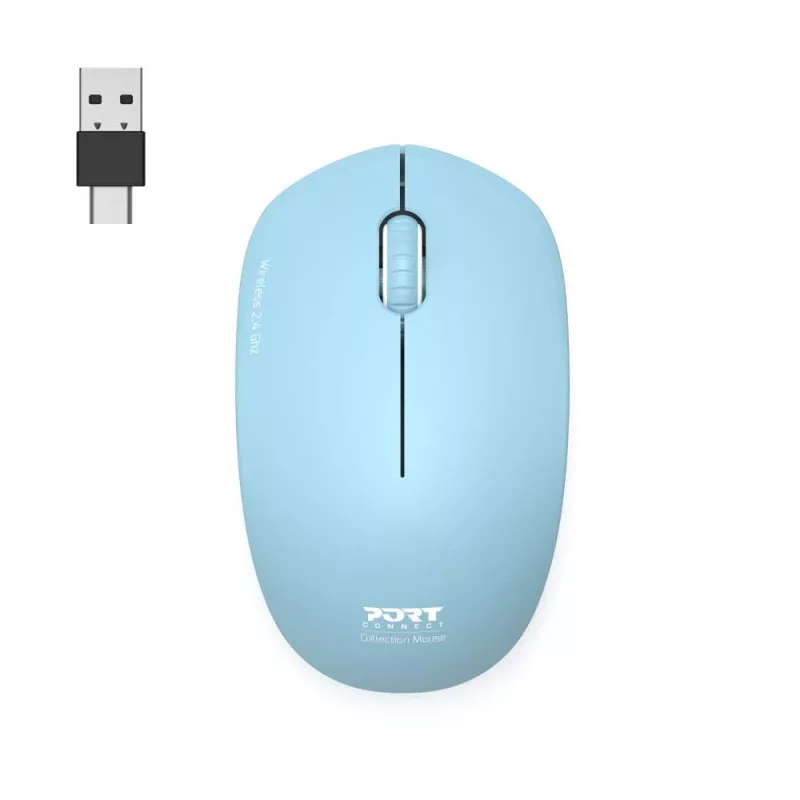 PORT CONNECT Mouse Collection II bezdrôtová 2,4 GHz pastelovomodrá