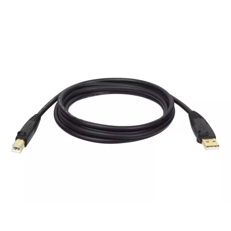 Tripp Lite U022-015 USB 2.0 Hi-Speed A/B kábel pre zariadenia, tienený, samec/samec, 15 ft (4,57 m), čierny