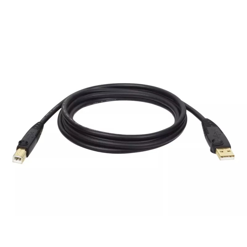 Tripp Lite U022-015 USB 2.0 Hi-Speed A/B kábel pre zariadenia, tienený, samec/samec, 15 ft (4,57 m), čierny