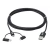 Eaton Tripp Lite Series univerzálny USB-A na Lightning, USB Micro-B a USB-C synchronizačný/nabíjací kábel (M/3xM), MFi certifikovaný, čierny, 1,8 m