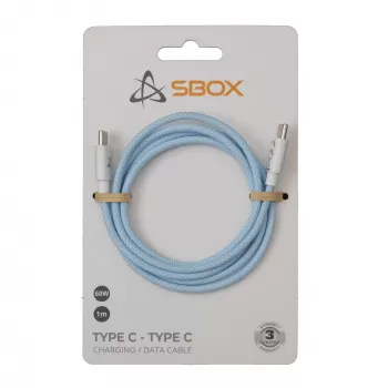 SBOX kábel USB-C na USB-C 1m modrý – nabíjanie a synchronizácia dát