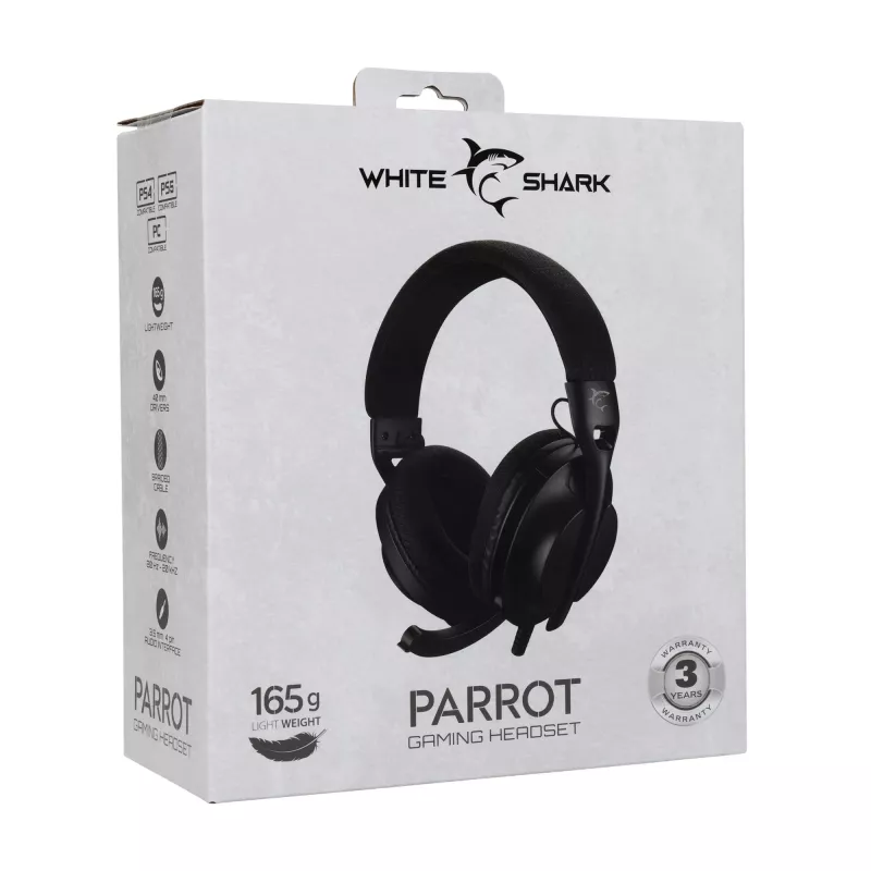 White Shark PARROT GH-2440 čierne herné slúchadlá