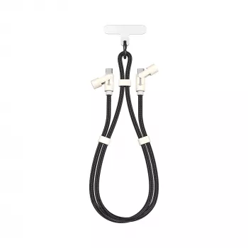 SBOX LANYARD BLACK kábel USB-C na USB-C 1,5 m čierny